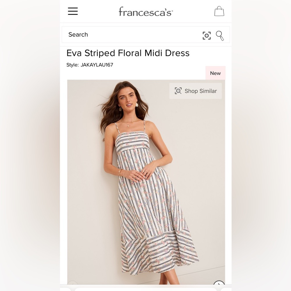 Francesca's Collections Striped Floral Midi Dress